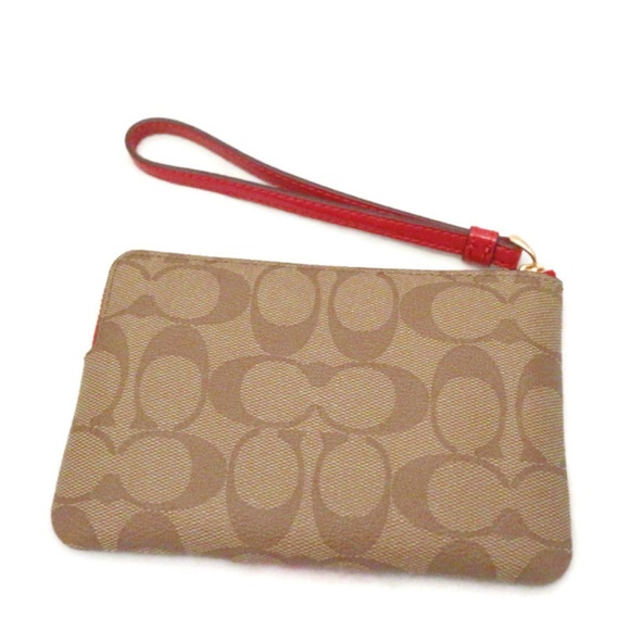 Coach Corner Zip Wristlet, True Red - Picture 3 of 7